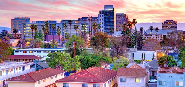 Living in San Jose, CA – Downtown San Jose skyline at sunset