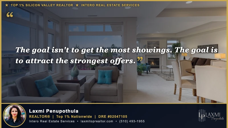 The goal isn't to get the most showings. The goal is to attract the strongest offers. — Laxmi Penupothula REALTOR