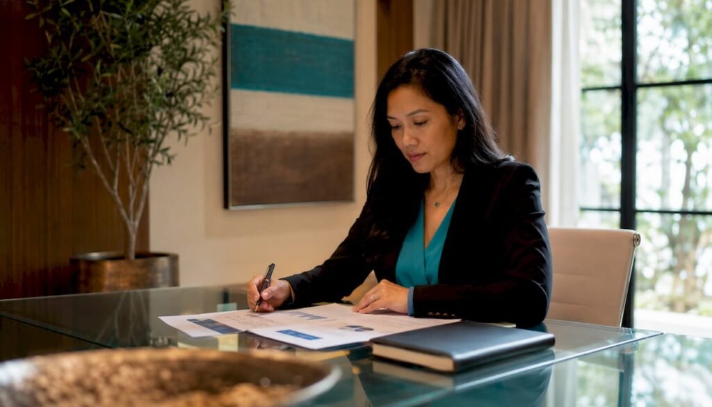 Real estate analyst reviewing Sunnyvale housing reports