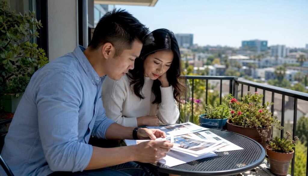 Couple reviewing mortgage rates and housing listings
