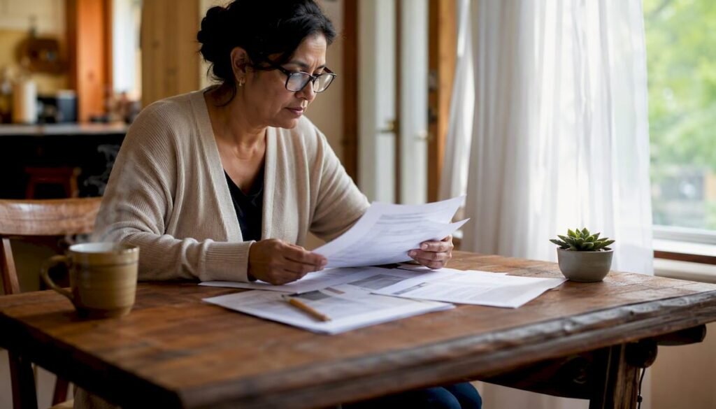 Woman reviewing Santa Clara property tax documents