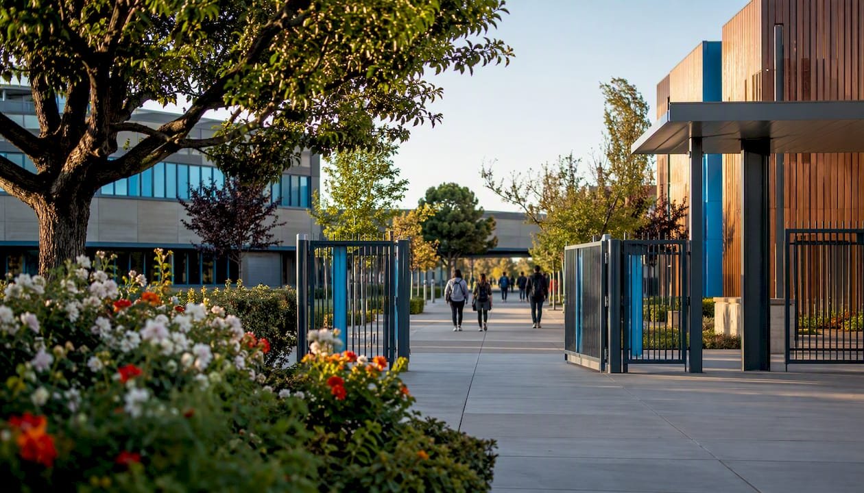 Mission San Jose High School entrance exterior