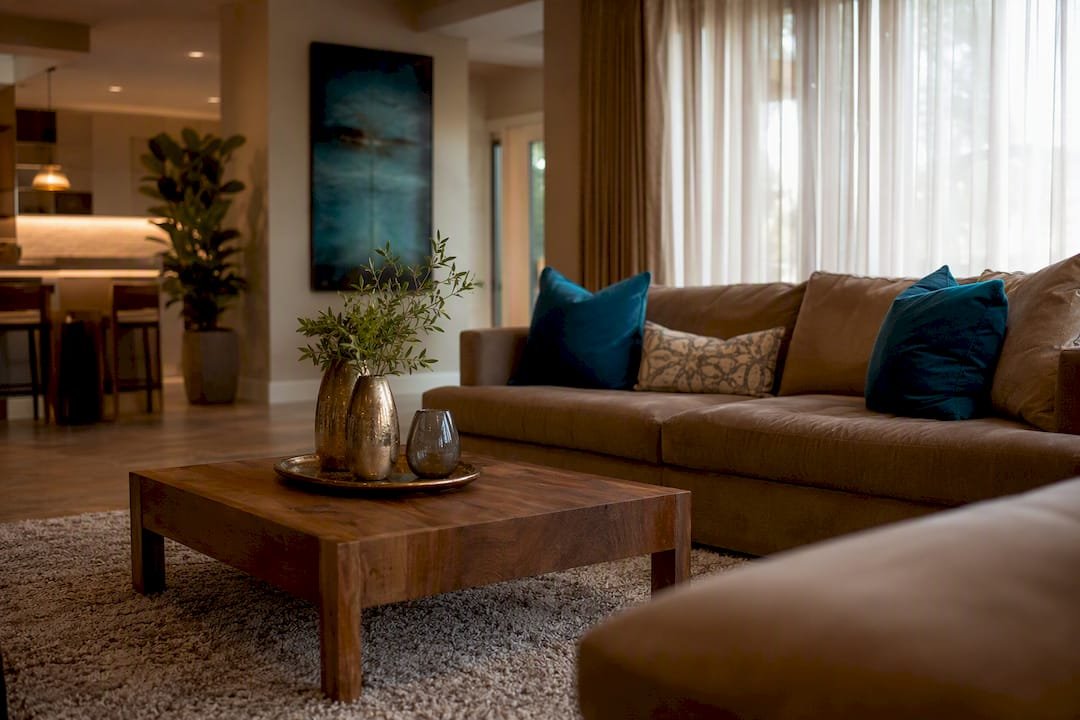 Professionally staged luxury living room