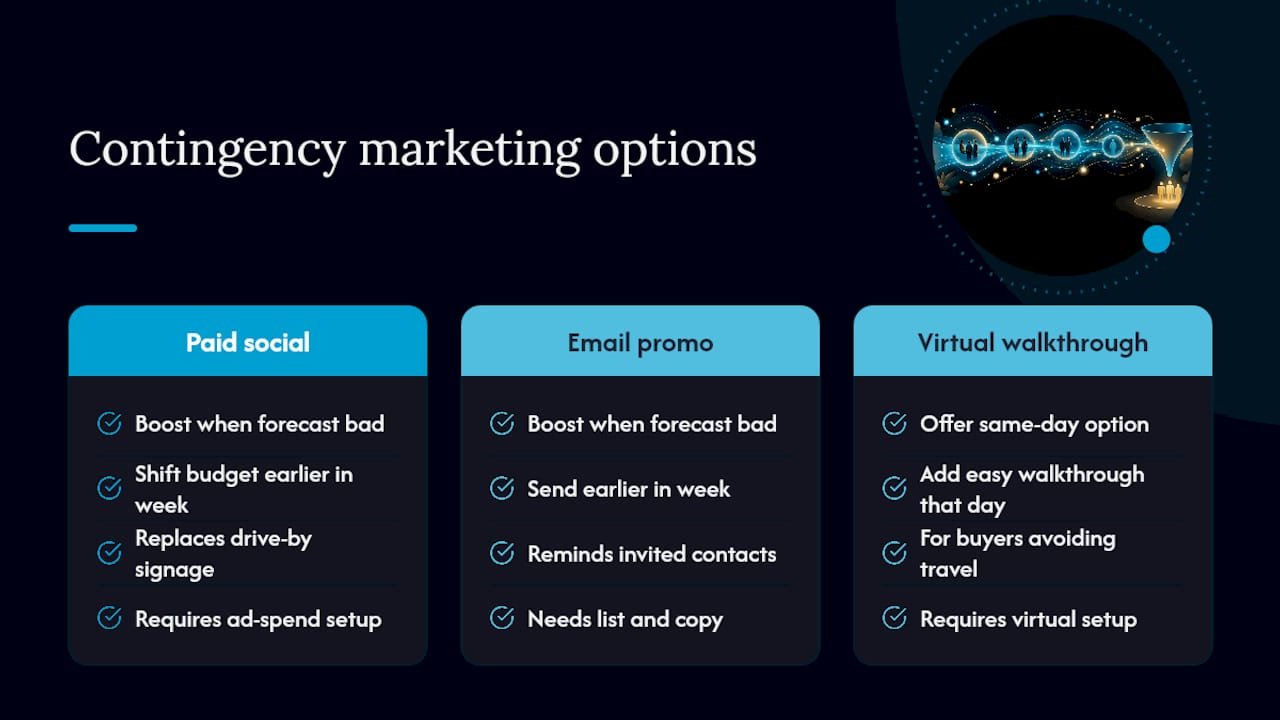 Comparison of contingency marketing strategies for open houses