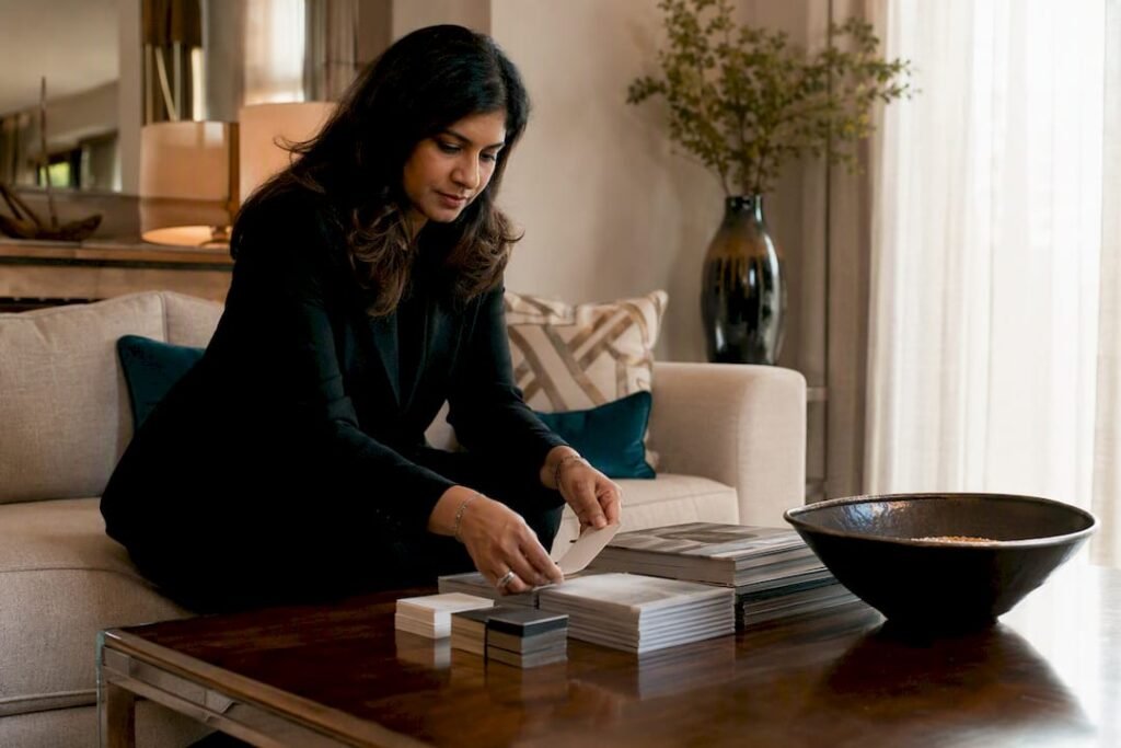 Real estate concierge coordinating appointments by hand