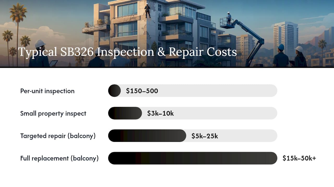 What Do SB326 Inspections and Repairs Typically Cost? — overview diagram