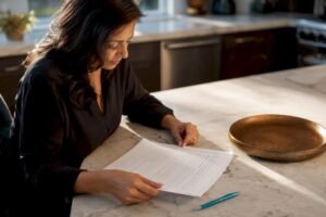 Seller reviewing California disclosure questionnaire